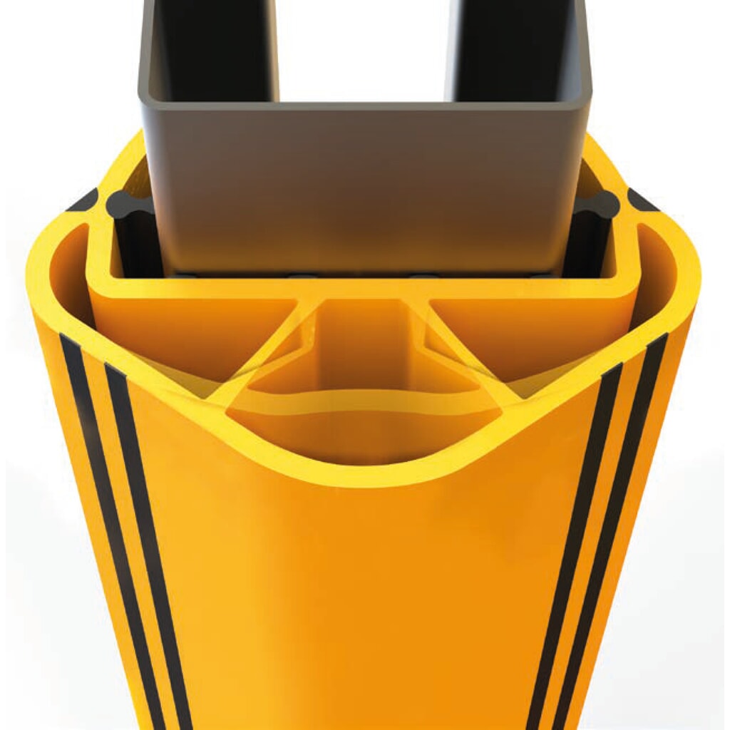 A-SAFE RackGuard (S) ML påkørselsbeskyttelse til reoler af MEMAPLEX®, indvendige mål HxBxD 600 x 102 x 68 mm Produktbillede nr. 3: A-SAFE RackGuard (S) ML påkørselsbeskyttelse til reoler af MEMAPLEX®, indvendige mål HxBxD 600 x 102 x 68 mm