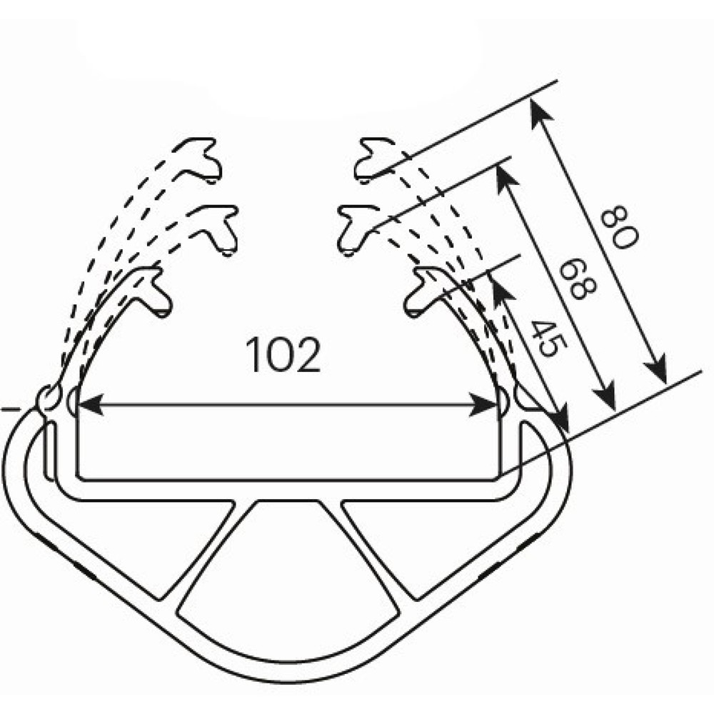 Produktbillede nr. 4: A-SAFE RackGuard (S) ML påkørselsbeskyttelse til reoler af MEMAPLEX®, indvendige mål HxBxD 600 x 102 x 68 mm