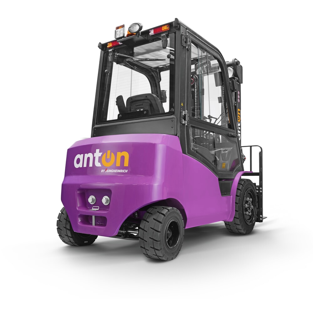 Produktbillede nr. 3: AntOn by Jungheinrich elektrisk gaffeltruck CBH 2.5 med tredobbelt-teleskop-mast, masthøjde 4.800 mm, bæreevne 2.500 kg, vejrbeskyttelseskabine Comfort, inkl. ekstern oplader 80 V, 60 A, CEE, 5-polet