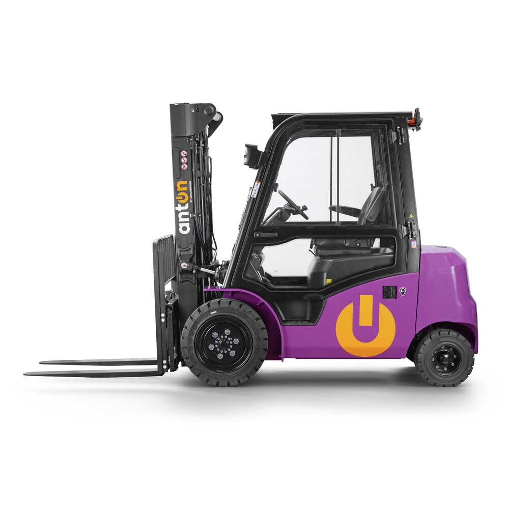 Produktbillede nr. 4: AntOn by Jungheinrich elektrisk gaffeltruck CBH 2.5 med tredobbelt-teleskop-mast, masthøjde 4.800 mm, bæreevne 2.500 kg, vejrbeskyttelseskabine Comfort, inkl. ekstern oplader 80 V, 60 A, CEE, 5-polet