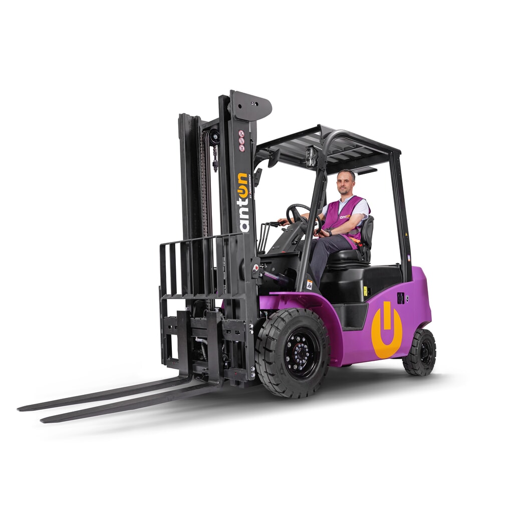 AntOn by Jungheinrich elektrisk gaffeltruck CBH 3.0 med dobbelt-teleskop-mast, masthøjde 3.300 mm, bæreevne 3.000 kg, inkl. ekstern oplader 80 V, 60 A, CEE, 5-polet Produktbillede: AntOn by Jungheinrich elektrisk gaffeltruck CBH 3.0 med dobbelt-teleskop-mast, masthøjde 3.300 mm, bæreevne 3.000 kg, inkl. ekstern oplader 80 V, 60 A, CEE, 5-polet