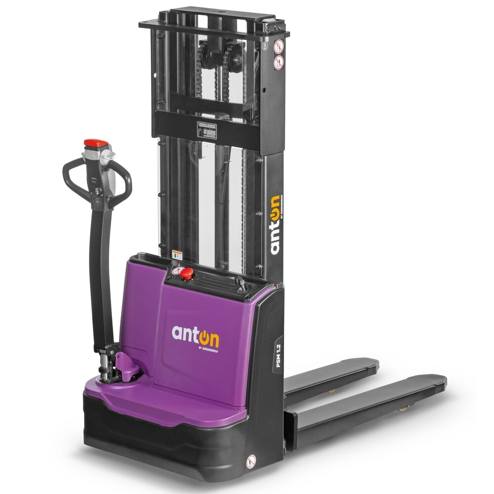 Produktbillede: AntOn by Jungheinrich elpalleløfter PSM 1.2, med dobbelt-teleskop-mast, bæreevne 1.200 kg, løftehøjde 2522 mm