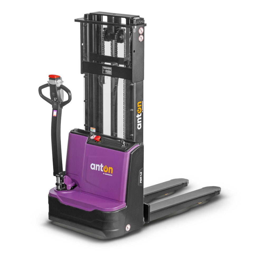 Produktbillede: AntOn by Jungheinrich elpalleløfter PSM 1.2, med dobbelt-teleskop-mast, bæreevne 1.200 kg, løftehøjde 2522 mm