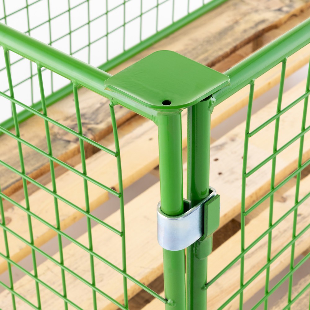 Produktbillede nr. 4: BASIC palleramme med klap, maskevidde 100 x 100 mm, HxBxD 1.600 x 1.200 x 800 mm, majgrøn