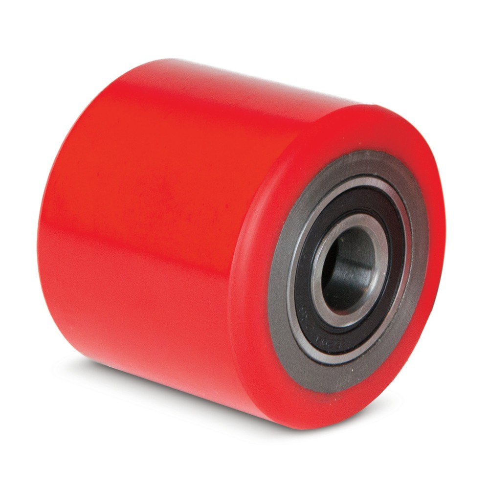 Produktbillede: Gaffelhjul til palleløfter Ameise® type ACY20, enkelt, PU, Ø x bredde 74 x 93 mm, rød
