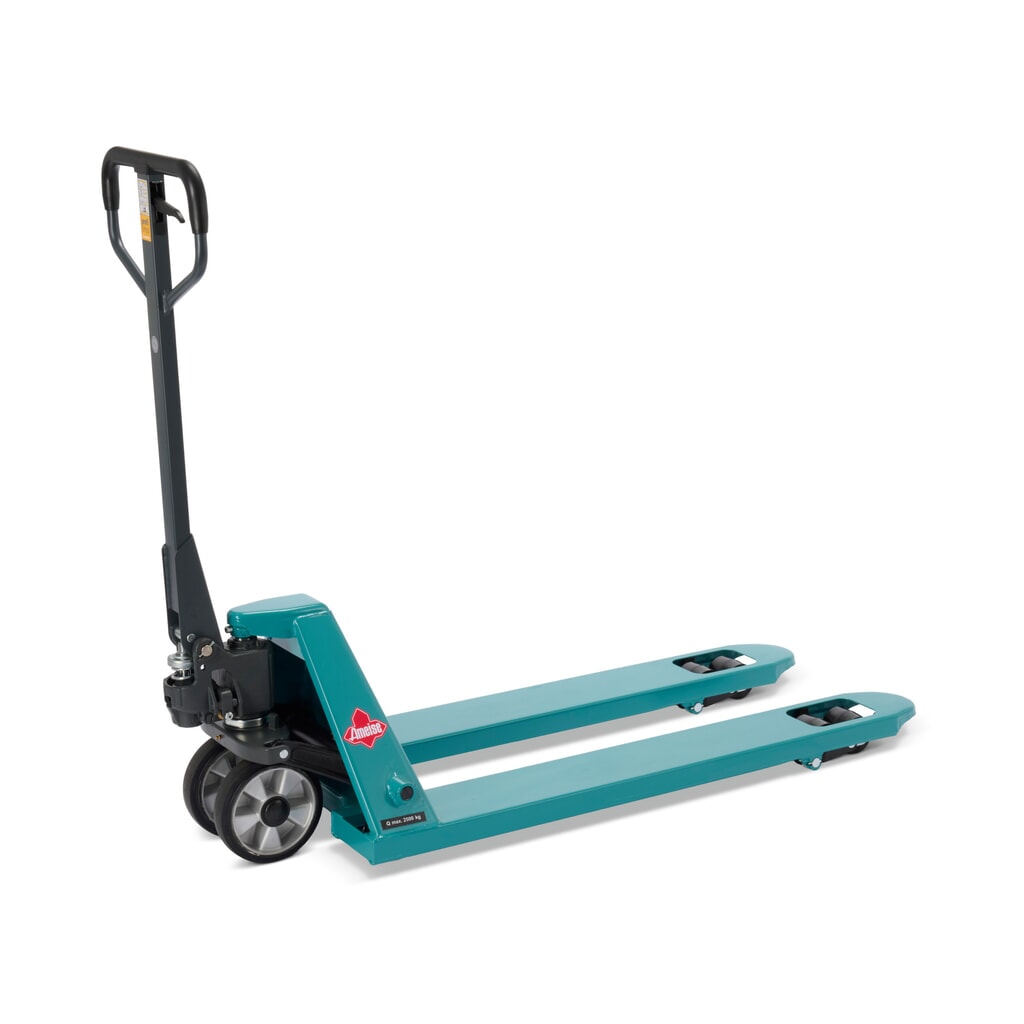 Palleløfter Ameise® PTM 2.5, bæreevne 2.500 kg, gaffellængde 1.150 mm, massiv gummi/polyurethan, tandemhjul Produktbillede: Palleløfter Ameise® PTM 2.5, bæreevne 2.500 kg, gaffellængde 1.150 mm, massiv gummi/polyurethan, tandemhjul