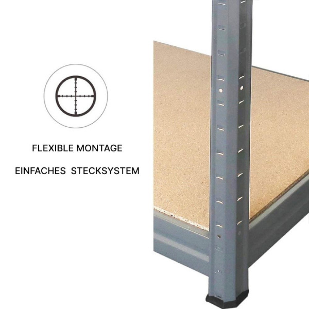 Produktbillede nr. 4: HEMMDAL hyldereol type M grafti grå, hyldebelastning 200 kg, HxBxD 1.800 x 1.200 x 450 mm