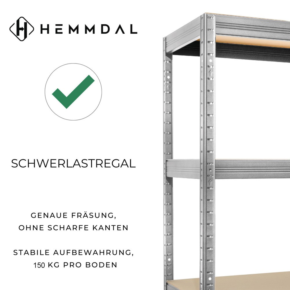 Produktbillede nr. 5: HEMMDAL hyldereol type M grafti grå, hyldebelastning 200 kg, HxBxD 1.800 x 1.200 x 450 mm