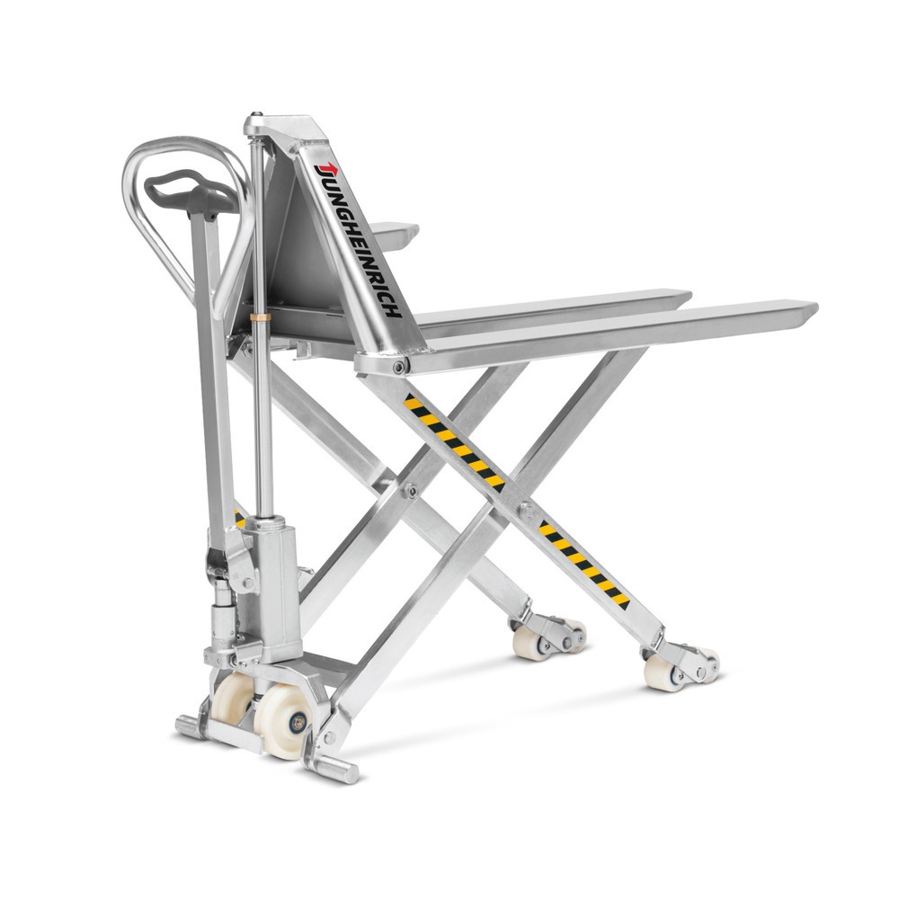 Produktbillede: Jungheinrich sakseløfter i rustfrit stål AMX I15p – Professional-version, bæreevne 1.500 kg, polyurethan