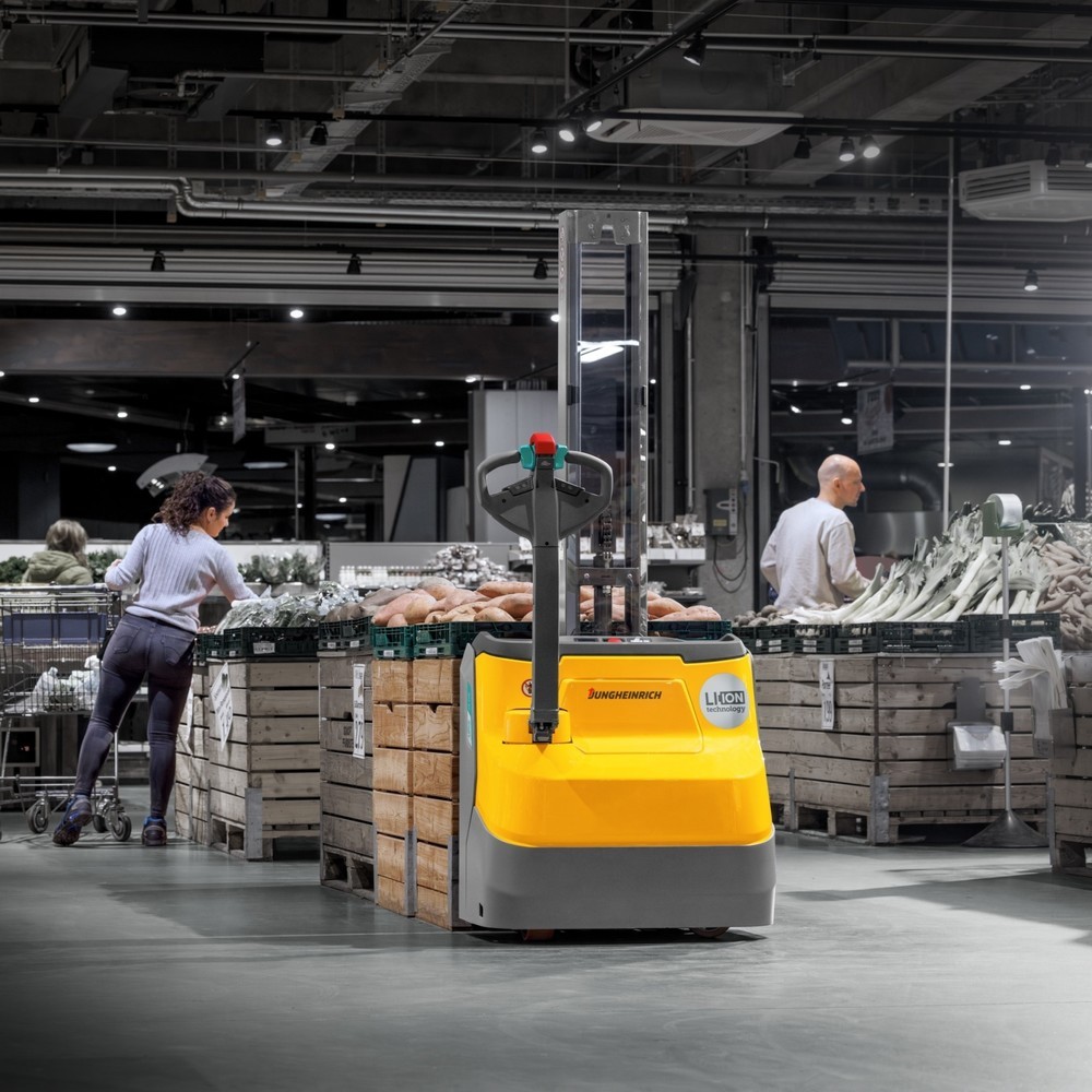 Produktbillede nr. 3: Jungheinrich-elpalleløfter EJC 110i E, monomast, masthøjde 1.290 mm, bæreevne 1.000 kg, proportionalhydraulik