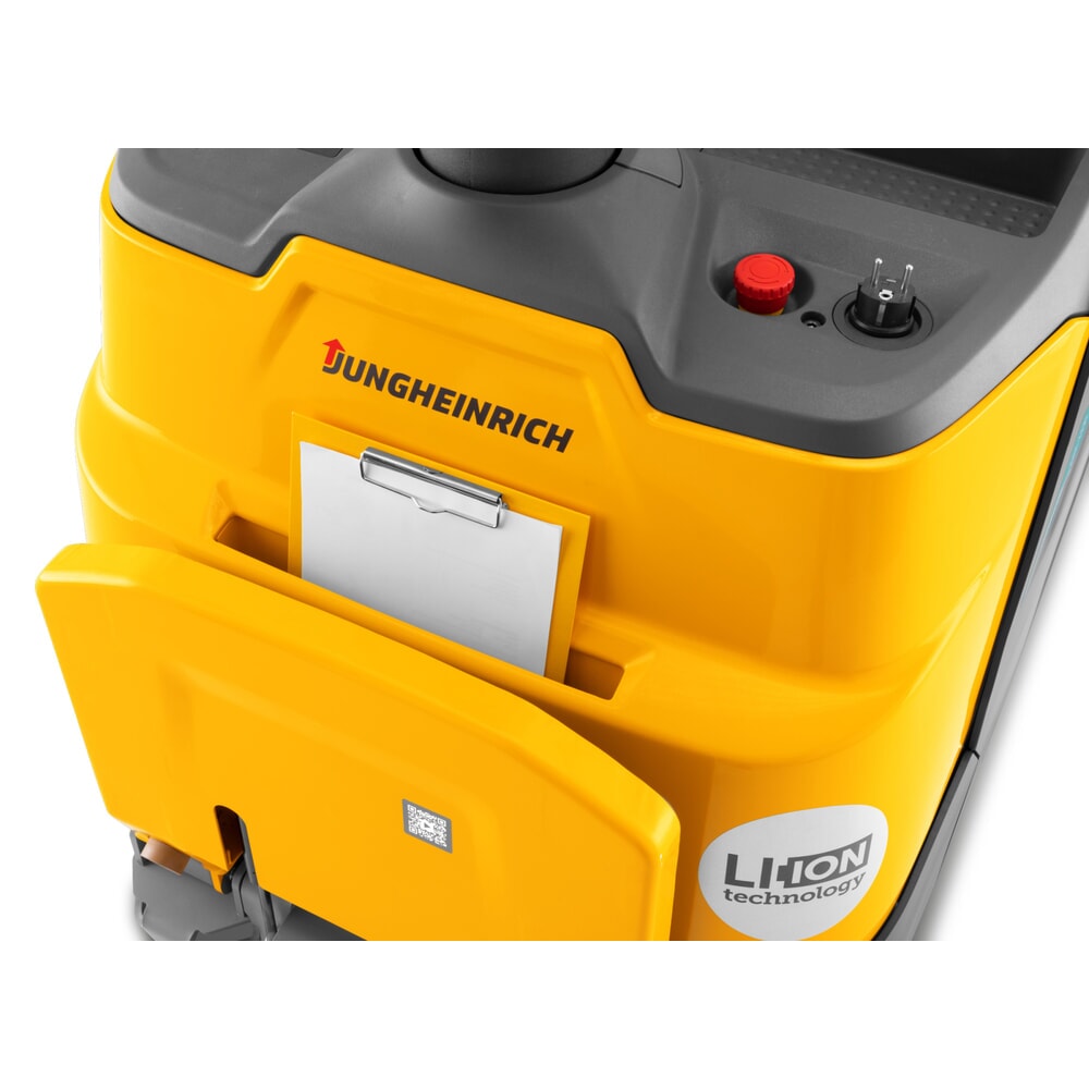 Produktbillede nr. 4: Jungheinrich-elpalleløfter ERC 112i ZZ med ståplatform, dobbelt-teleskop-mast, masthøjde 2.300 mm, bæreevne 1.200 kg, proportionalhydraulik