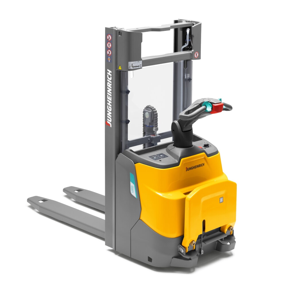 Produktbillede nr. 8: Jungheinrich-elpalleløfter ERC 112i ZZ med ståplatform, dobbelt-teleskop-mast, masthøjde 2.300 mm, bæreevne 1.200 kg, proportionalhydraulik