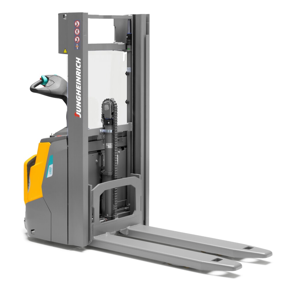 Produktbillede nr. 10: Jungheinrich-elpalleløfter ERC 112i ZZ med ståplatform, dobbelt-teleskop-mast, masthøjde 2.300 mm, bæreevne 1.200 kg, proportionalhydraulik