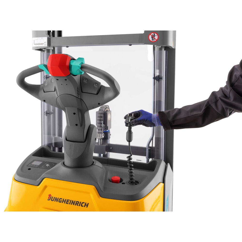 Produktbillede nr. 3: Jungheinrich-elpalleløfter ERC 112i ZZ med ståplatform, dobbelt-teleskop-mast, masthøjde 2.300 mm, bæreevne 1.200 kg, proportionalhydraulik
