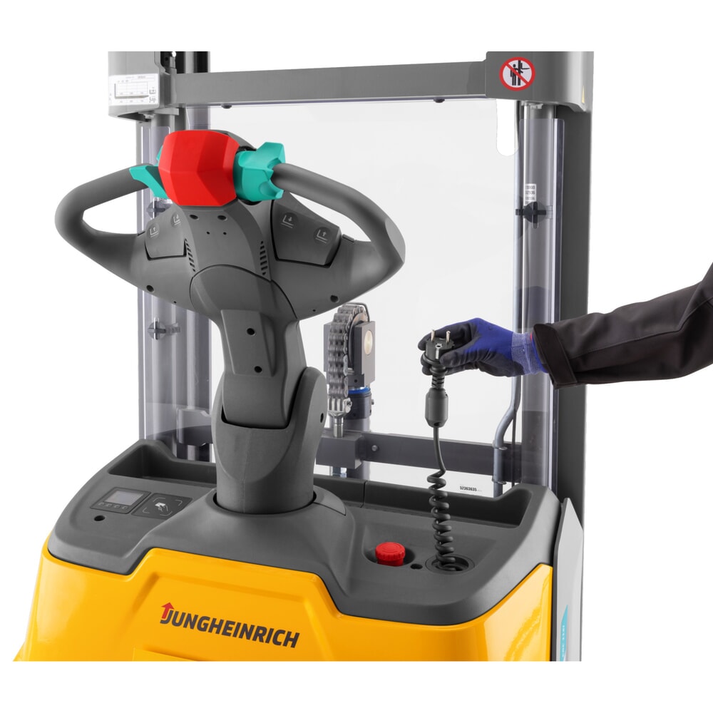 Produktbillede nr. 4: Jungheinrich-elpalleløfter ERC 110zi ZT med ståplatform, dobbelt-teleskop-mast, masthøjde 2.300 mm, bæreevne 1.000 kg, proportionalhydraulik