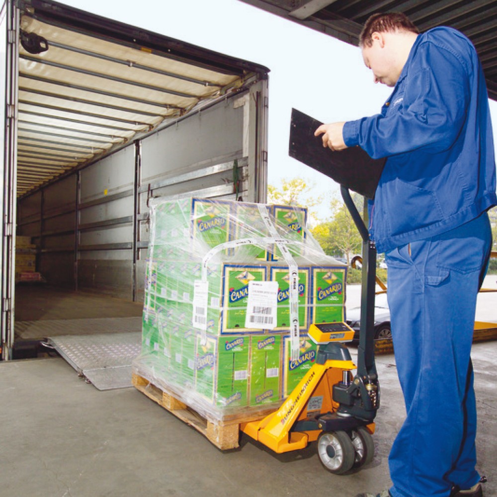 Produktbillede nr. 3: Jungheinrich palleløfter med vægt AMW 22 med basisvisning, bæreevne 2.200 kg, massiv gummi/polyurethan