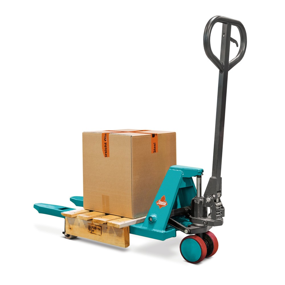 Produktbillede: Minipalleløfter Ameise® PTM 0.5, bæreevne 500 kg, gaffellængde 800 mm, polyurethan-styrehjul, nylon-gaffelhjul