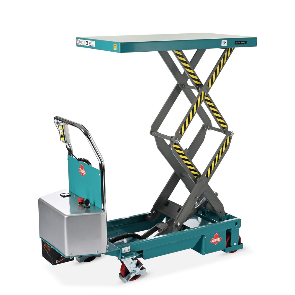 Produktbillede: Sakseløftebord Ameise® LTT 0,35 med dobbelt sakse, elektrisk, bærekraft 350 kg, platform à 910 x 500 mm