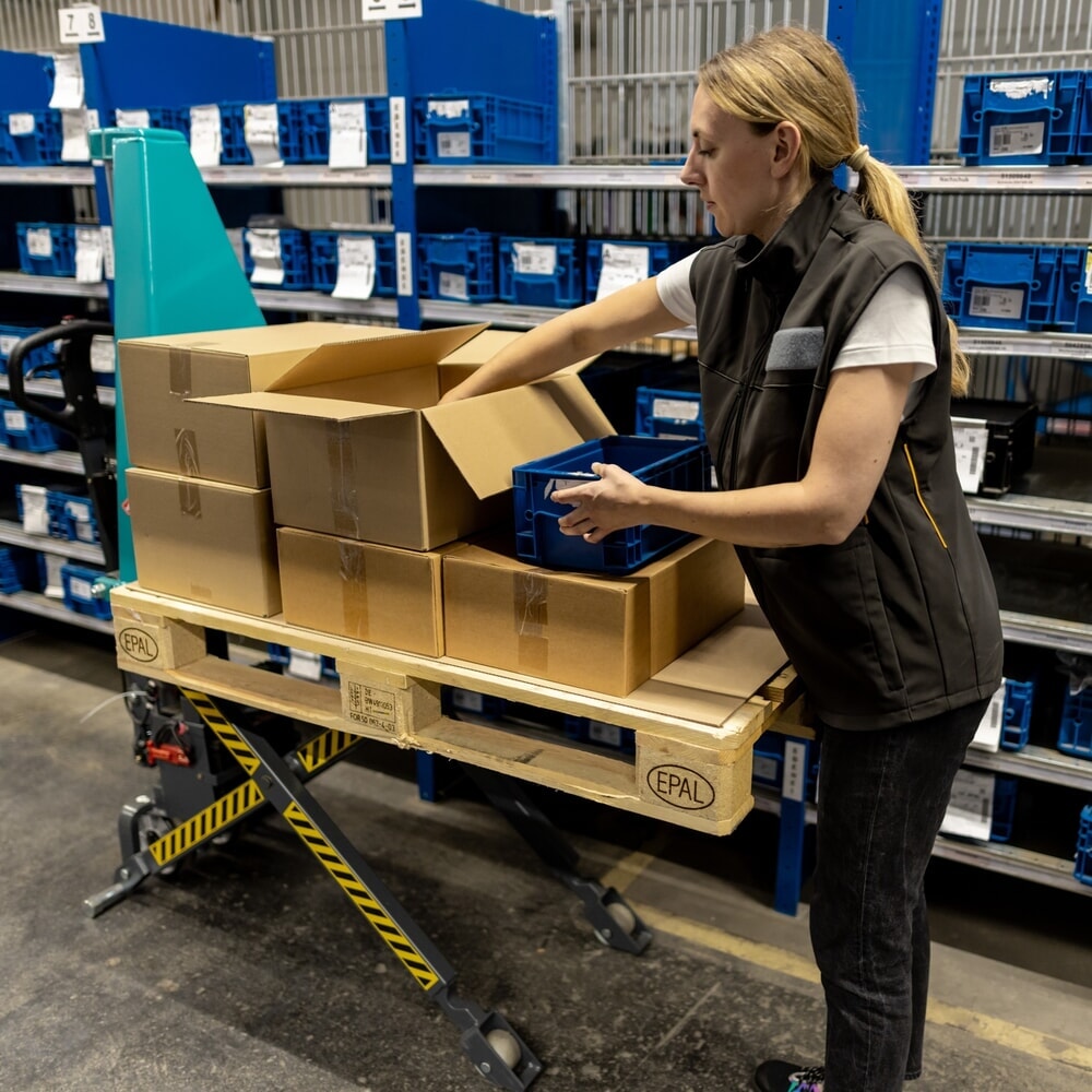 Produktbillede nr. 11: Sakseløfter Ameise® PTM 1.0 elektrohydraulisk, bærekraft 1.000 kg, gaffellængde 1.150 mm, polyurethan/nylon