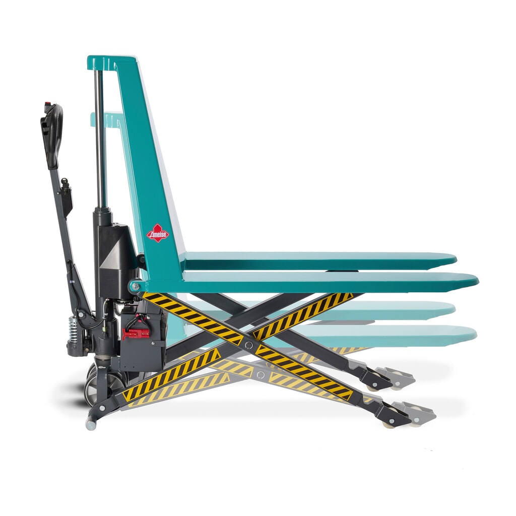 Sakseløfter Ameise® PTM 1.0 elektrohydraulisk, bærekraft 1.000 kg, gaffellængde 1.150 mm, polyurethan/nylon Produktbillede: Sakseløfter Ameise® PTM 1.0 elektrohydraulisk, bærekraft 1.000 kg, gaffellængde 1.150 mm, polyurethan/nylon