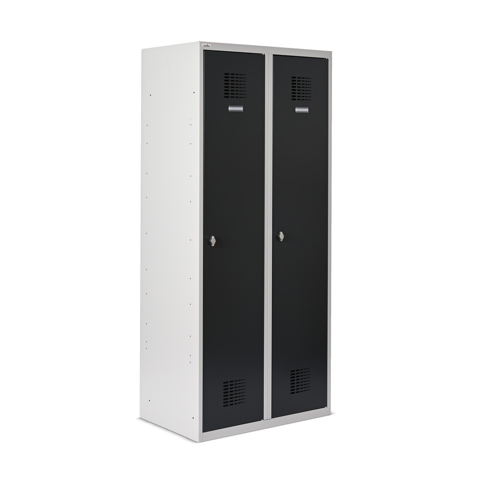 Produktbillede nr. 4: Steinbock® dobbeltskab, fritstående, 2 rum, midterskillevæg, drejrigellås, HxBxD 1.800 x 800 x 500 mm, lysegrå / antracitgrå