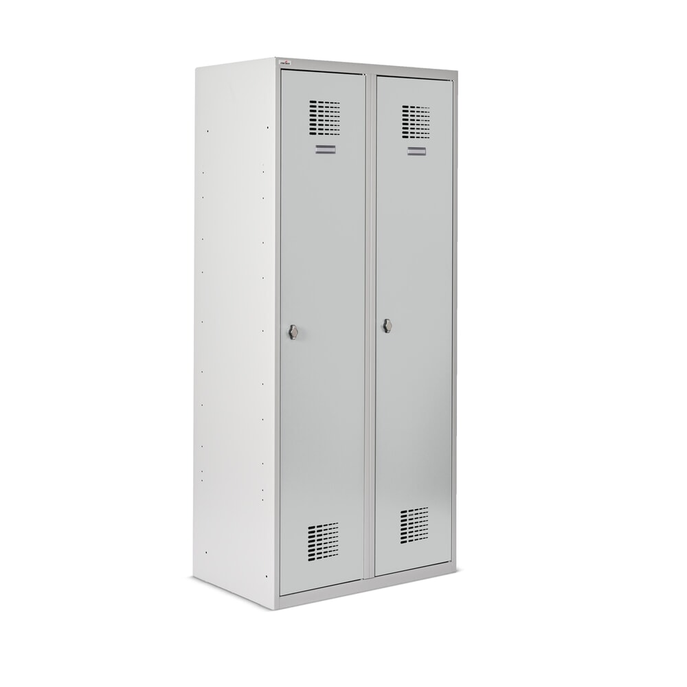 Produktbillede nr. 7: Steinbock® dobbeltskab, fritstående, 2 rum, midterskillevæg, drejrigellås, HxBxD 1.800 x 800 x 500 mm, lysegrå/lysegrå