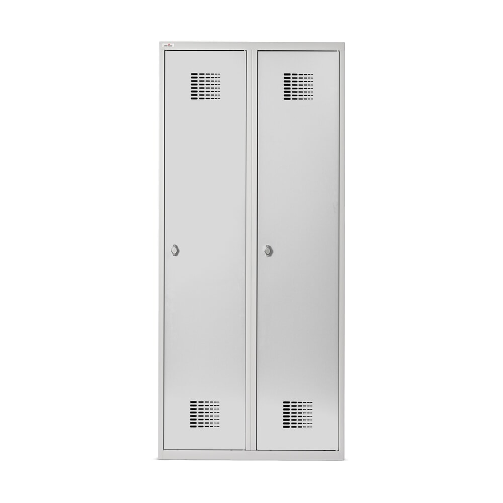 Produktbillede nr. 8: Steinbock® dobbeltskab, fritstående, 2 rum, midterskillevæg, drejrigellås, HxBxD 1.800 x 800 x 500 mm, lysegrå/lysegrå