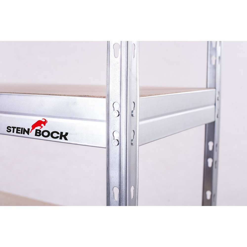 Produktbillede nr. 5: Steinbock® sværlastreol Rivet 1, grundsektion, hyldebelastning 250 kg, HxBxD 1.800 x 910 x 460 mm, galvaniseret