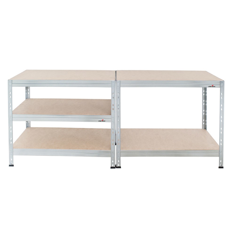 Produktbillede nr. 6: Steinbock® sværlastreol Rivet 1, grundsektion, hyldebelastning 250 kg, HxBxD 1.800 x 910 x 460 mm, galvaniseret