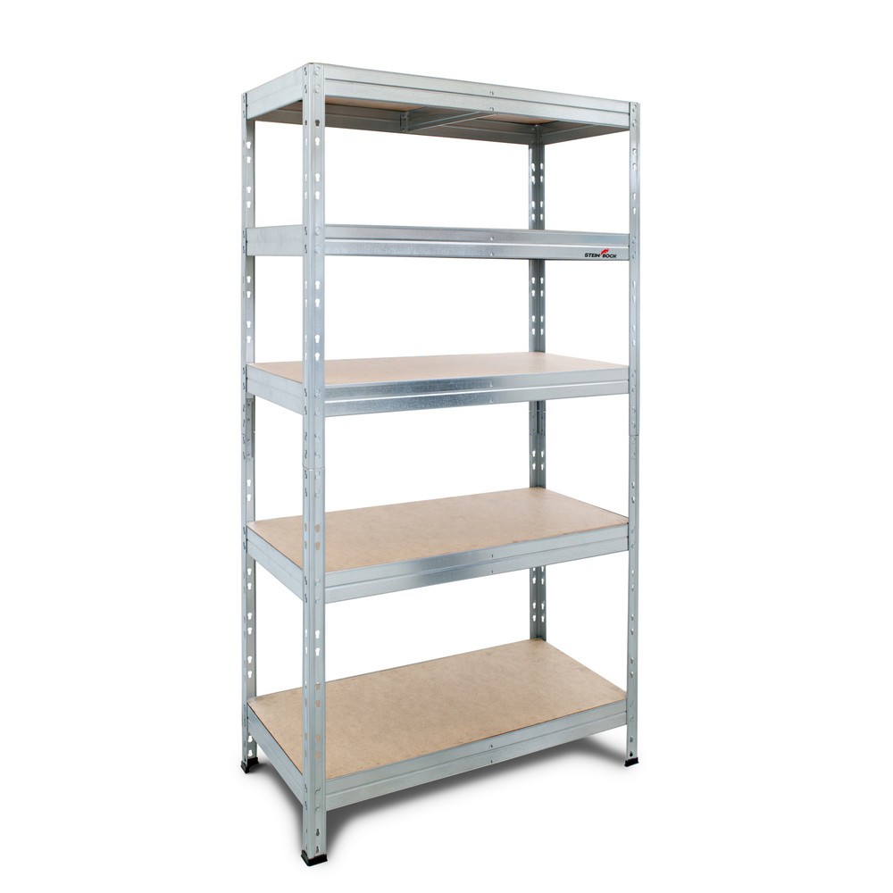 Produktbillede: Steinbock® sværlastreol Rivet 1, grundsektion, hyldebelastning 250 kg, HxBxD 1.800 x 910 x 460 mm, galvaniseret