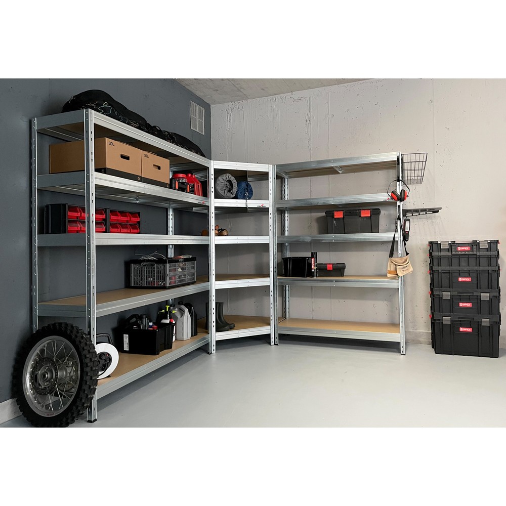 Produktbillede nr. 8: Steinbock® sværlastreol Rivet 1, grundsektion, hyldebelastning 250 kg, HxBxD 1.800 x 910 x 460 mm, galvaniseret