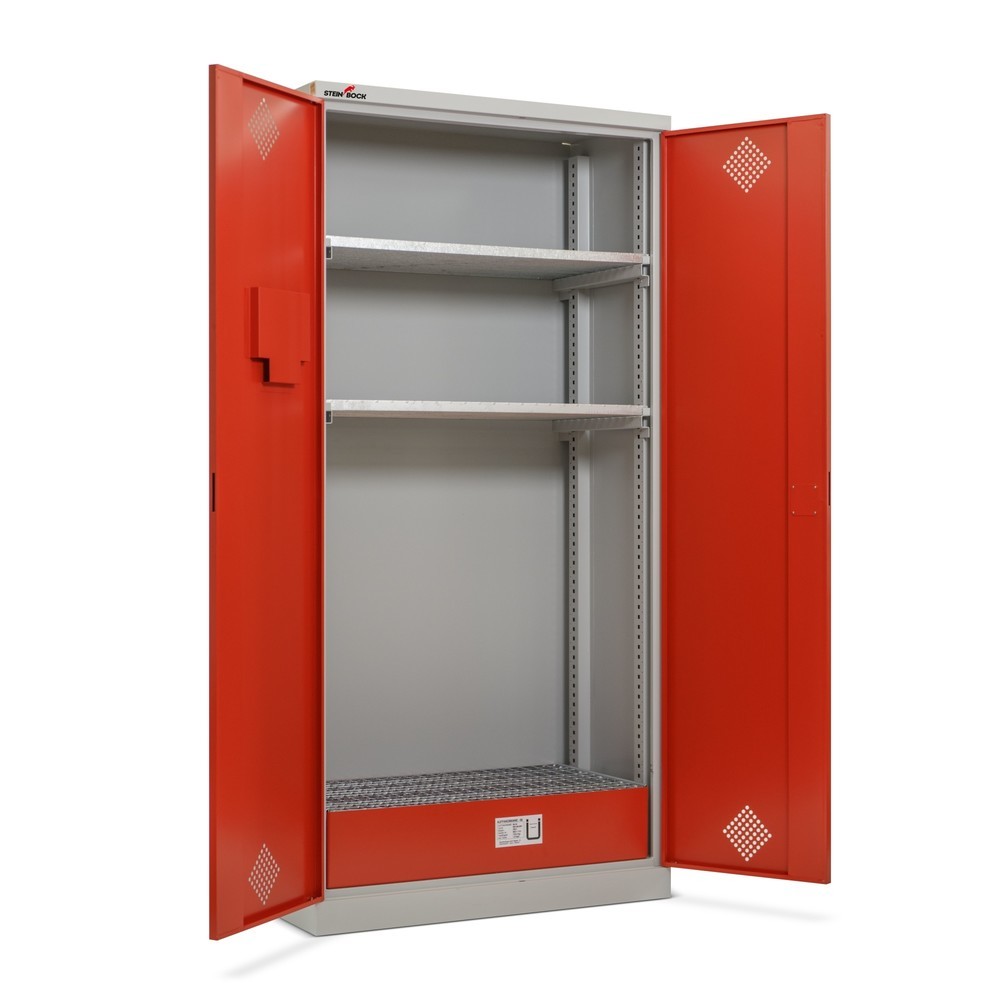 Produktbillede nr. 8: Steinbock® olieskab, 2 højdejusterbare gitterristbunde, 1 opsamlingskar, HxBxD 1.950 x 950 x 500 mm