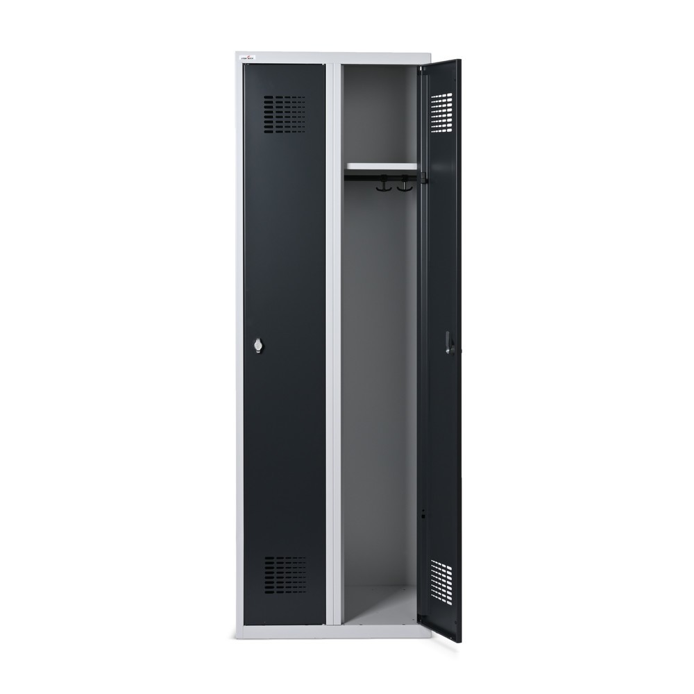 Produktbillede nr. 4: Steinbock®-skab, fritstående, 2 rum, drejrigellås, HxBxD 1.800 x 600 x 500 mm, lysegrå / antracitgrå