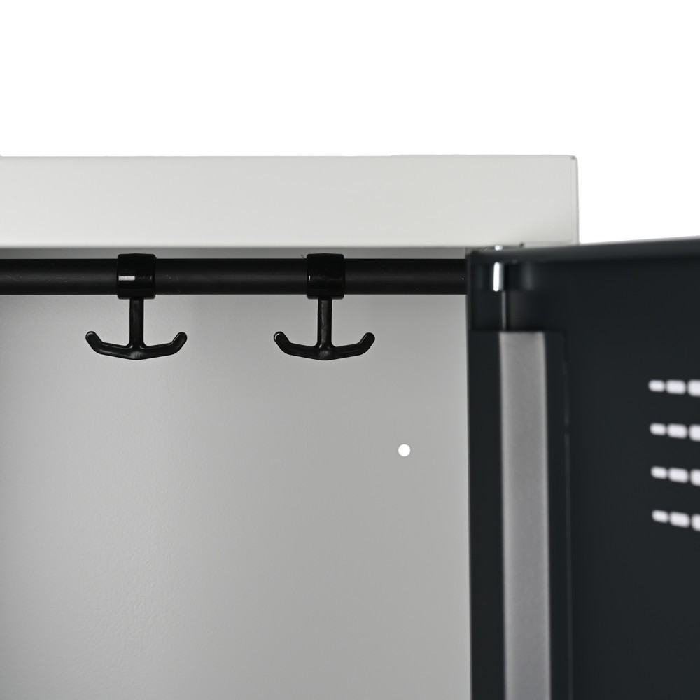 Produktbillede nr. 8: Steinbock® garderobeskab, fritstående, 2-etagers, 4 rum, cylinderlås, HxBxD 1.800 x 600 x 500 mm, lysegrå / antracitgrå
