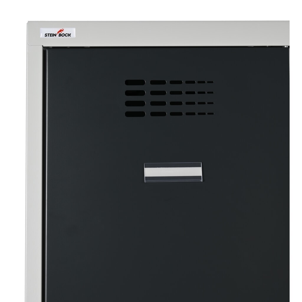 Produktbillede nr. 3: Steinbock® garderobeskab, fritstående, 2-etagers, 4 rum, drejrigellås, HxBxD 1.800 x 600 x 500 mm, lysegrå / antracitgrå