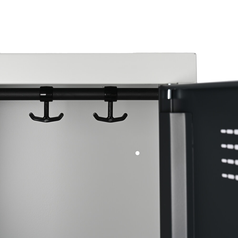Produktbillede nr. 4: Steinbock® garderobeskab, fritstående, 2-etagers, 4 rum, drejrigellås, HxBxD 1.800 x 600 x 500 mm, lysegrå / antracitgrå