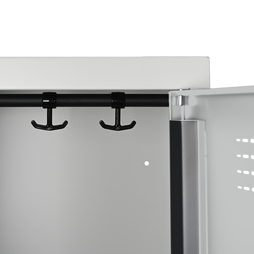 Produktbillede nr. 5: Steinbock® dobbeltskab, fritstående, 2 rum, midterskillevæg, drejrigellås, HxBxD 1.800 x 800 x 500 mm, lysegrå/lysegrå